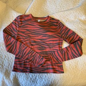 NORDSTROM BP RED/BLACK ZEBRA LONG SLEEVE